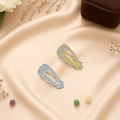4 Stück 2 Farben Messing Micro Pave klare Zirkonia Tropfen-Clip-On-Ohrringe&nbsp;EJEW-HY0001-25