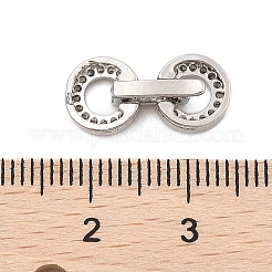 Messing Micro Pave klare Zirkonia Falte über Verschlüsse&nbsp;KK-C075-12P