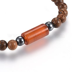 Holzperlen Armbänder strecken&nbsp;BJEW-JB03972-M