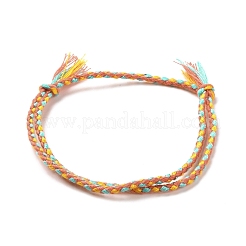 Polyester geflochtenes verstellbares Kordelarmband&nbsp;BJEW-A099-03