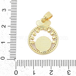 Pendentifs avec zircon cubiques à micro-pavés en laiton&nbsp;KK-I723-15G