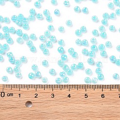 6/0 perline di semi di vetro rotonde placcate arcobaleno di colori opachi&nbsp;SEED-T006-04D-06