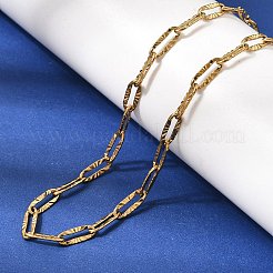 Collares unisex de cadena texturizada tipo clip de papel de acero inoxidable 304 de 3.5 mm&nbsp;NJEW-P356-01G