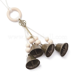 Décorations de pendentif en forme de cloche en fer et de clé en alliage&nbsp;HJEW-JM03587