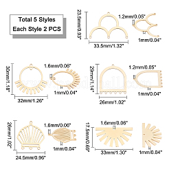 10 pz 5 stili 201 pendenti in acciaio inossidabile&nbsp;STAS-UN0020-96G