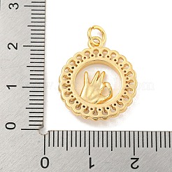 Pendenti in zirconi cubici trasparenti in micro pavè di ottone&nbsp;KK-U007-01G-03