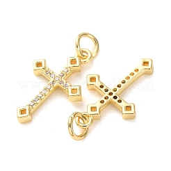 Ciondoli pasquali in ottone con micro pavé di zirconi cubici trasparenti&nbsp;CU-E003-09G-A