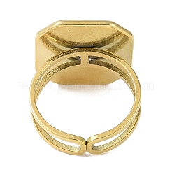 Placcatura ionica (ip) 304 acciaio inossidabile smaltato ottagonale polsino anelli per le dita&nbsp;RJEW-L107-069G-01