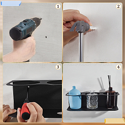 Soporte de hierro para botella de spray montado en la pared&nbsp;ODIS-WH0030-279