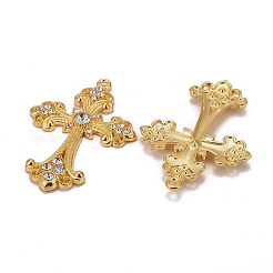Legierung Rhinestone-Kreuz große Anhänger&nbsp;LS-ALRI-1475-G-NR
