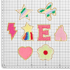 30 Stück 30 Stile Handtuch Stoff computergesteuerte Stickerei Stoff zum Aufbügeln/Aufnähen Patches&nbsp;DIY-PH0023-23