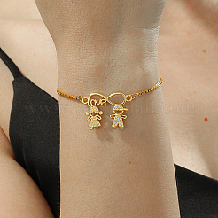 Schieberarmbänder aus Messing mit Mikropavé-Kubikzirkonia&nbsp;GJ5642