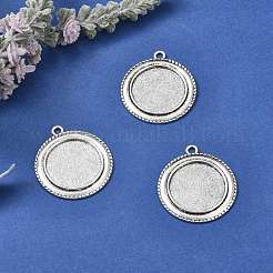 Tibetischen Stil Anhänger cabochon Fassungen mit antiken metallic Farbe und erhöht Skulptur sind voller Retro-Stil&nbsp;X-TIBEP-O006-19AS