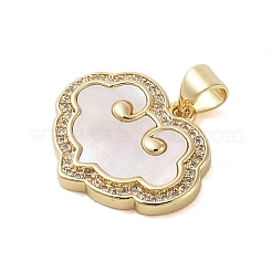 Pendenti in zirconi cubici trasparenti in micro pavè di ottone&nbsp;KK-I712-32G