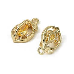 Pendentifs avec zircon cubiques à micro-pavés en laiton&nbsp;KK-C107-05G