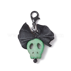 Décorations pendentifs tête de mort turquoise synthétique&nbsp;HJEW-JM04344