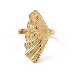 Bague manchette en acier inoxydable 304 plaquée ionique (IP) en forme de coquille pour femme&nbsp;RJEW-C045-25G