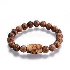 Braccialetti elasticizzati perline di legno&nbsp;BJEW-JB04121