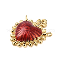 Placage de crémaillère en laiton micro pavé pendentifs en zircone cubique claire&nbsp;X-KK-S372-02G