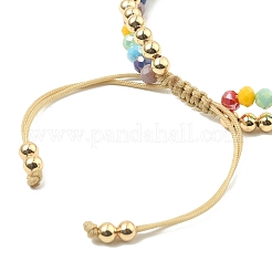 Herz- und Gänseblümchen-Emaille-Charm-Armband mit Muschelperle&nbsp;BJEW-TA00383