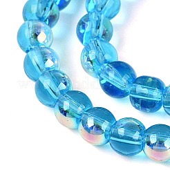 Chapelets de perles en verre transparent électrolytique&nbsp;EGLA-Q132-4MM-A04