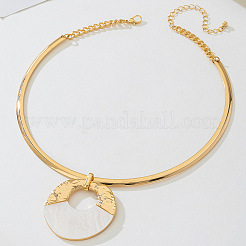 Choker mit Anhänger aus Legierung und Naturmuscheln sowie Ohrstecker&nbsp;FS-WG574AF-01