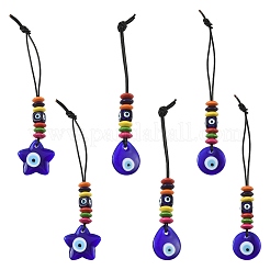 4 pièce de décoration suspendue en forme de larme bleue en forme de mauvais œil&nbsp;HJEW-FS00081