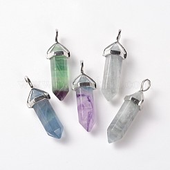Natürliche Fluorit-Doppelend-Spitzanhänger&nbsp;G-J261-B16
