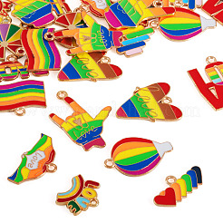 26 pz 13 stili arcobaleno colore orgoglio lega ciondoli smaltati&nbsp;ENAM-TA0001-88