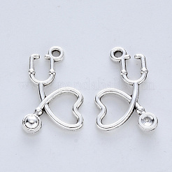 Tibetischer stil Aluminium Anhänger & Charms&nbsp;TIBE-R316-086AS-RS