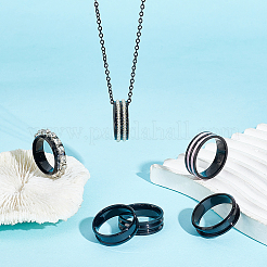 16 pieza de 16 estilos de acero inoxidable 201 con ranuras para anillos de dedo&nbsp;STAS-UN0044-16