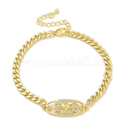 Micro ottone spianare Braccialetti di collegamento zirconi&nbsp;LS-BJEW-S158-13G-A