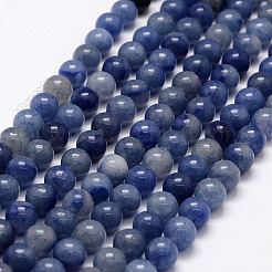 Fili di perline di avventurina blu naturale tinte e riscaldate&nbsp;G-I199-24-8mm