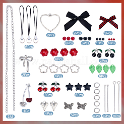 DIY-Sets zur Herstellung von Handy-Armbändern aus Kirsch-Polyester&nbsp;DIY-SC0033-68