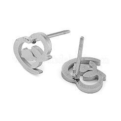 Anlaufgeschützte Ohrstecker aus 304 Edelstahl&nbsp;EJEW-M242-02A-P