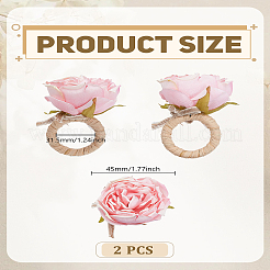 Serviettenringe aus Plastik mit Rosenblüten&nbsp;AJEW-WH0695-129