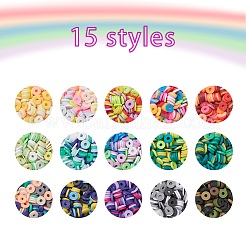 2400 Stück 15 Farben handgefertigte Polymer Clay Perlen&nbsp;CLAY-YW0001-41