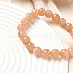 Bracelets extensibles en perles de pierre de soleil naturelle pour hommes et femmes&nbsp;BJEW-I322-01