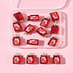 15 pz ciondoli in resina di marmellata di fragole&nbsp;RESI-FS0002-15