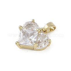 Rarl 18 Karat vergoldete Messing-Anhänger mit Mikropflaster und Zirkonia&nbsp;KK-Z078-31G-02