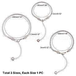 304 Edelstahl europäische runde Schlangenkettenarmbänder&nbsp;MAK-UN0001-15P
