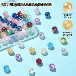 Perlas de acrílico iridiscentes chapadas en uv&nbsp;MACR-CJ0001-75