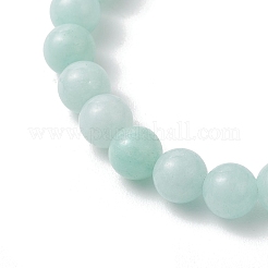 Bracelets extensibles en perles rondes de jade naturel teint de Malaisie pour femmes et hommes&nbsp;BJEW-JB13441