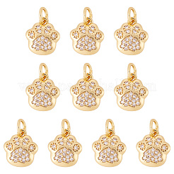 Breloques en laiton zircon cubique transparent&nbsp;X1-RJEW-T063-38G-NF