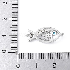 Breloques connecteurs en laiton micro pavé de zircones cubiques transparentes&nbsp;KK-K399-06P