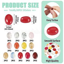 26 Stück 13 verschiedene Stile Kirschquarzglas & Opalit & synthetischer Howlith & natürliche weiße Jade & Rosenquarz & Jade & Howlith & Achat Cabochons&nbsp;G-TA0003-28A