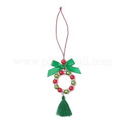 Ghirlanda natalizia in plastica ABS con perle finte&nbsp;HJEW-JM04281
