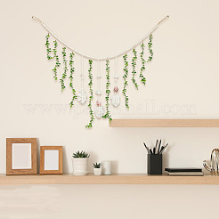 Decorazioni pendenti in cotone e perline di legno&nbsp;HJEW-WH20004-14A