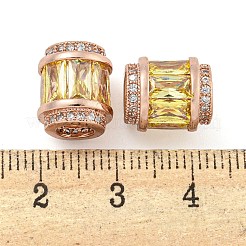 Rack-Plattierung Messing Micro Pave Kubisch Zirkonia European Beads&nbsp;KK-F089-31RG-06