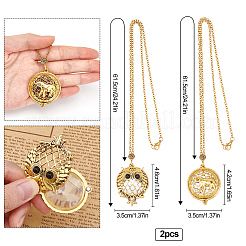 2 pendentif médaillon magnétique en forme de loupe&nbsp;NJEW-CP0001-02